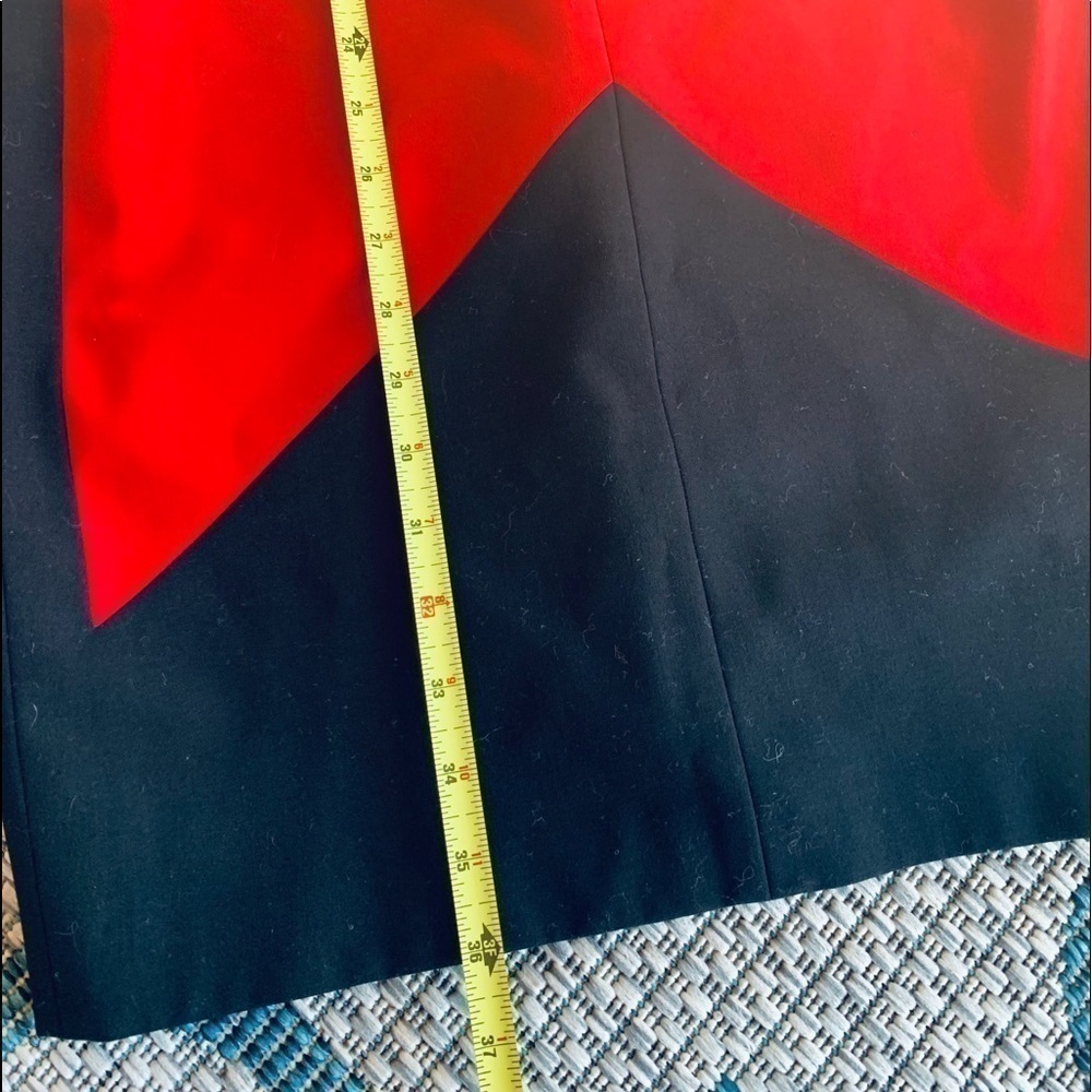 Mason Cocktail Black and Red Color Block Dress 6 - Picture 3 of 5